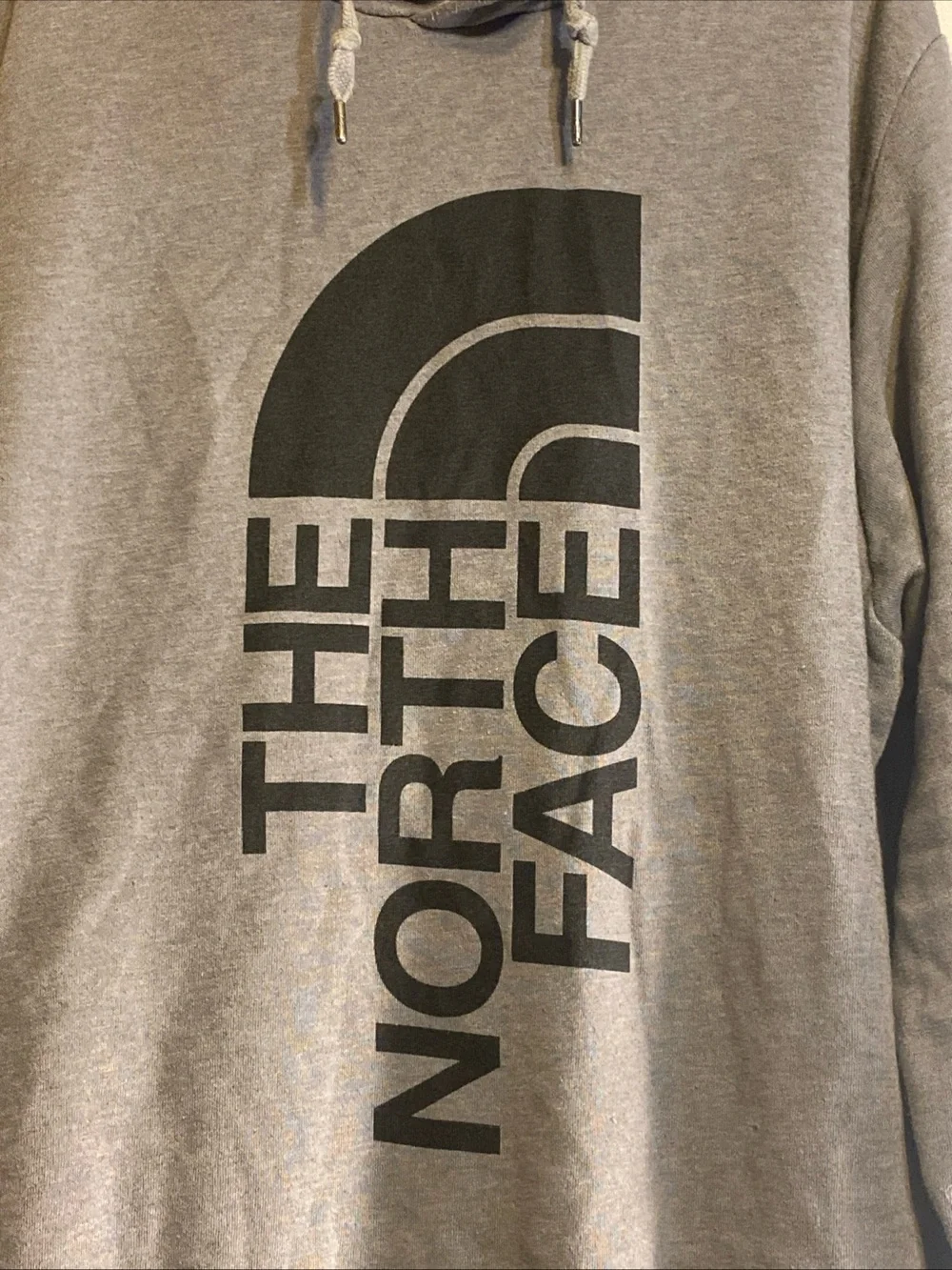 The North Face Men’s 2XL‎ Sweatshirt Grey Large Black block Logo Hoodie